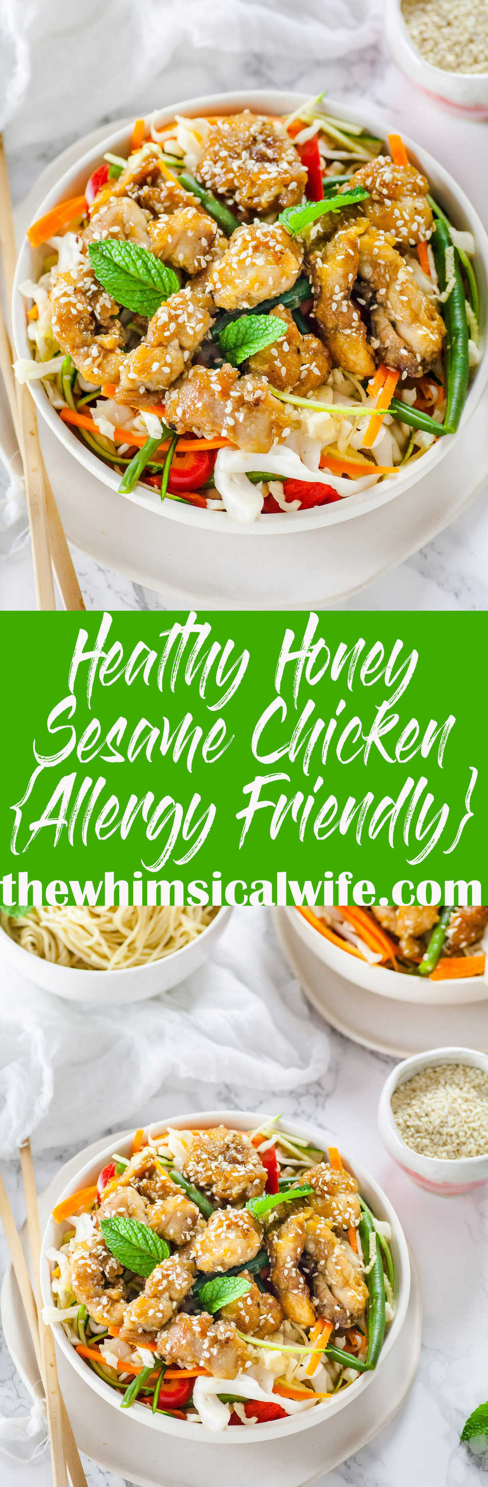 Healthy Honey Sesame Chicken { GF, DF, Nut & Egg Free}
